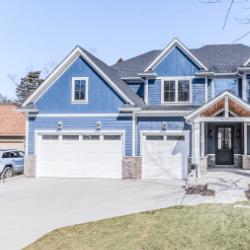 Traditional steel raised-panel garage door