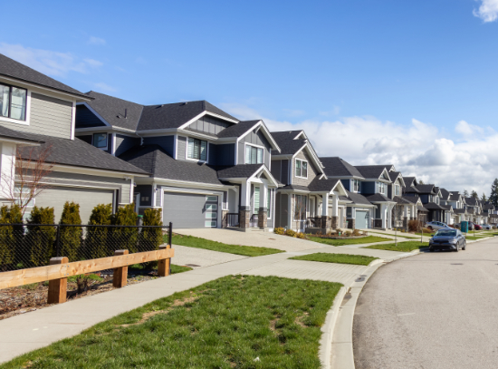 Northern Colorado neighborhood with various residential garages
