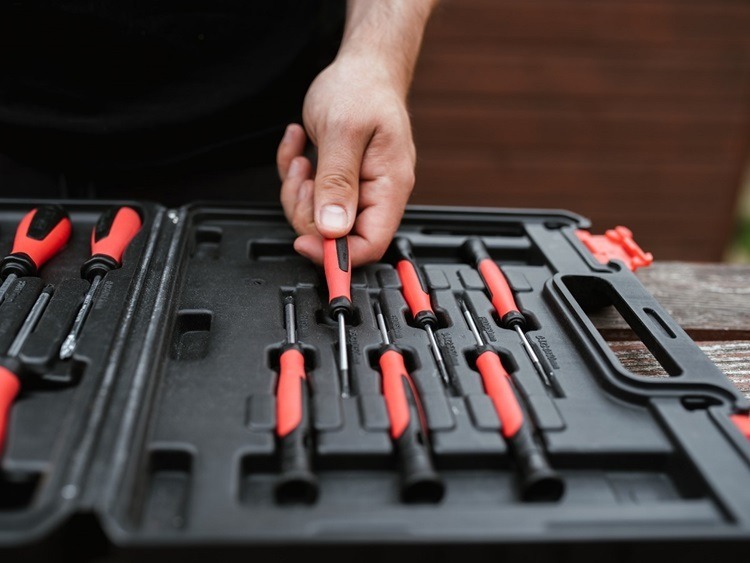 black and orange screwdriver kit