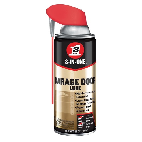 Spray lubricant for garage door track and roller cleaning