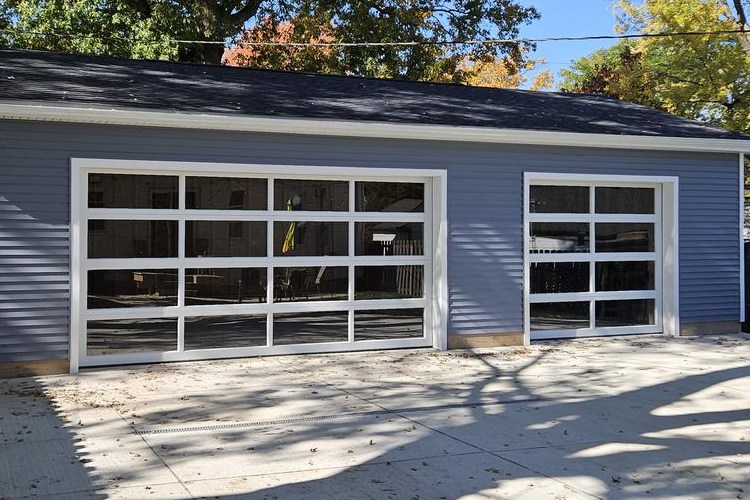 Full view aluminum garage door