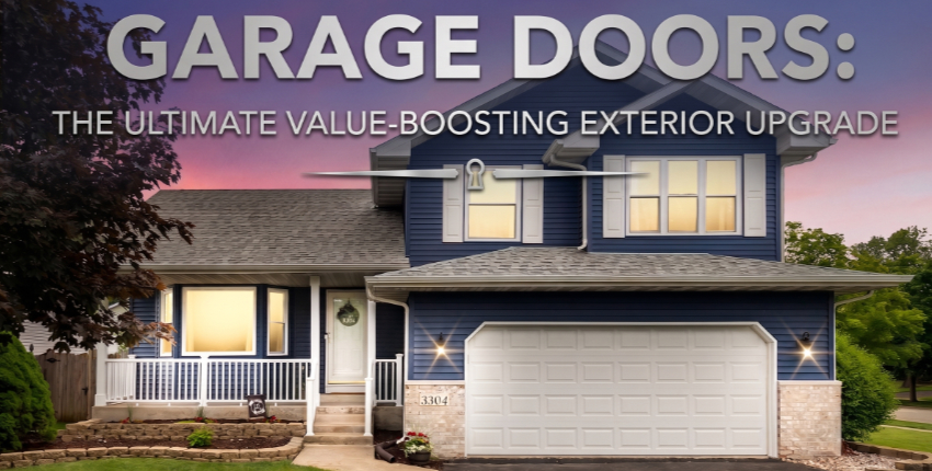 New garage doors boosting curb appeal on a suburban home