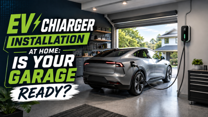 Electric vehicle charging inside a residential garage