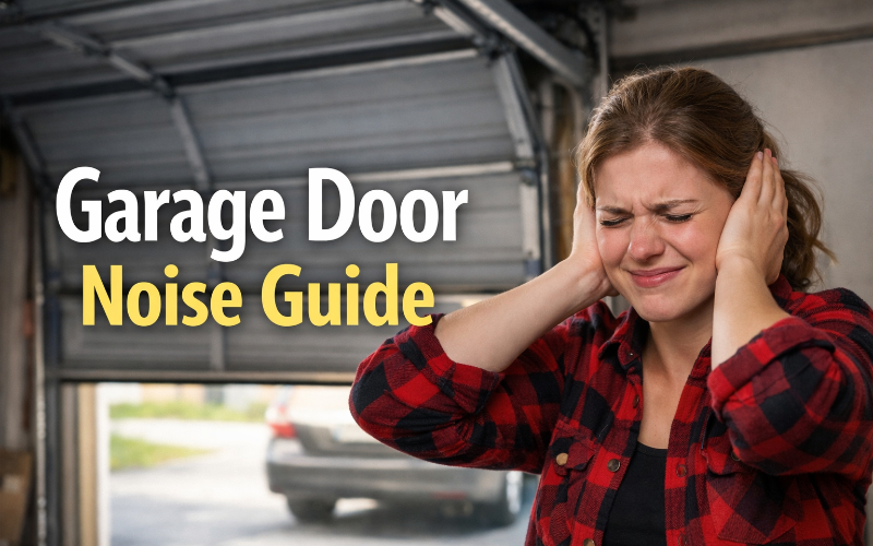 Garage door in a residential driveway