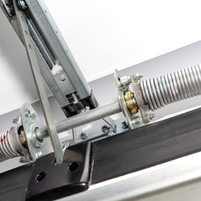 Broken torsion spring on a garage door