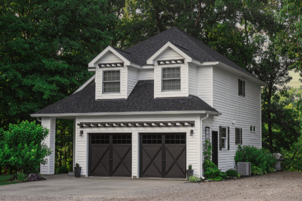 Carriage-house style woodtone garage door